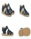 Made in Spain Classic Napa Leather Velcro Sandals Boys EU25-EU34 Navy Marino